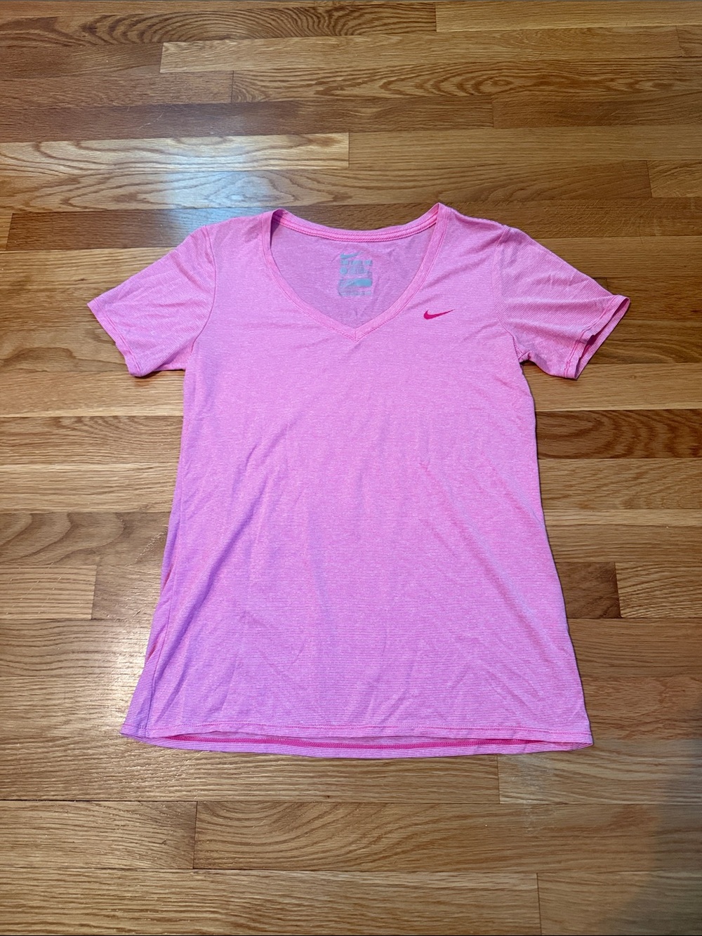 Nike Women's Light Pink V-Neck Short Sleeve Tee